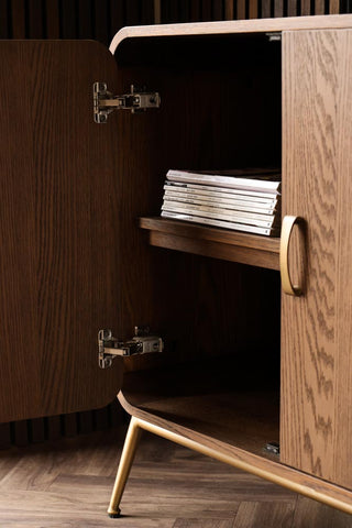 Image of the shelf inside the Mid-Century Natural Oak Sideboard