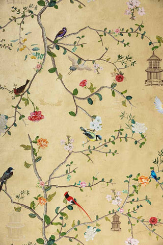 Image of the Rockett St George Modern Chinoiserie Antique Gold Wallpaper