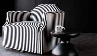 Landscape image of the Monochrome Striped Swivel Chair