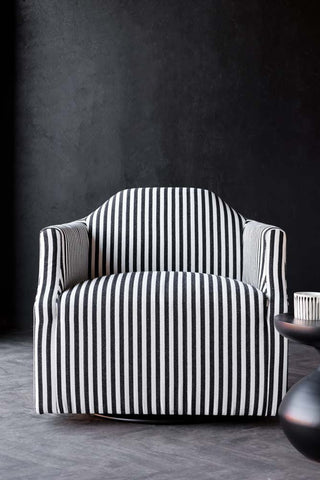 Detail image of the Monochrome Striped Swivel Chair