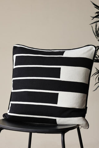 Image of the Monochrome Block Knitted Cushion