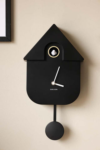Image of the Modern Black Cuckoo Wall Clock