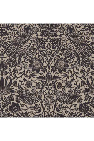 Sample image of the Morris Pure Wallpaper - Pure Strawberry Thief - Silver Graphite