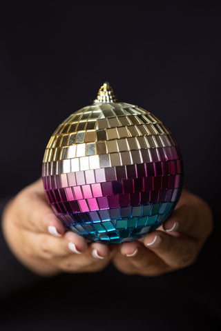 Detail image of the Multi-coloured Disco Ball Christmas Decoration