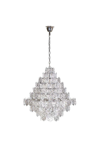 Image of the Showstopping Multi-Layer Glass Chandelier on a white background