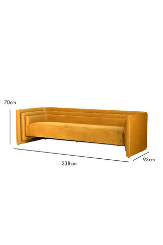 Dimension image of the Mustard Art Deco Stepped Sofa