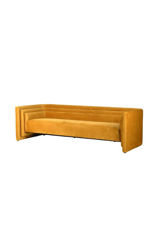 Image of the Mustard Art Deco Stepped Sofa on a white background