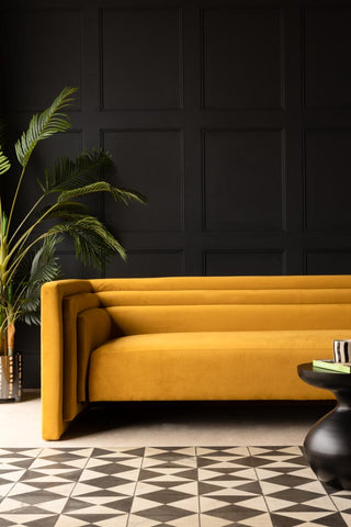 Image of the Mustard Art Deco Stepped Sofa