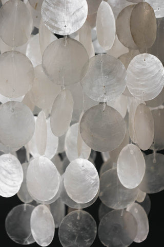 Image of the finish for the Natural Shell Tiered Ceiling Light
