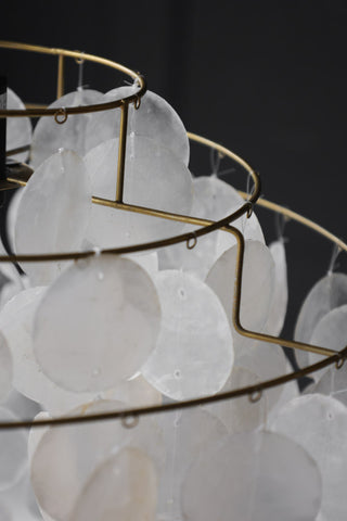 Detail image of the Natural Shell Tiered Ceiling Light