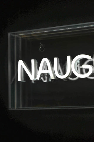 Close-up image of the Naughty Corner LED Neon Acrylic Light Box
