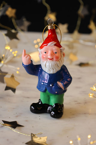 Detail image of the Naughty Gnome Christmas Decoration
