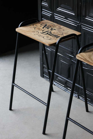 Lifestyle image of the Nice Bum Wooden Bar Stool