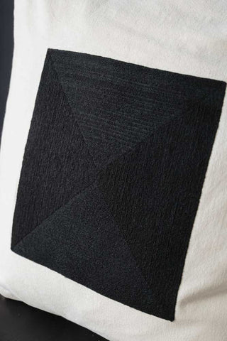 Close up image of the No Ordinary Day Monochrome Cushion