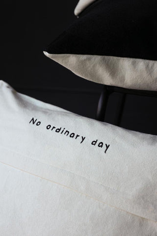 Back of the No Ordinary Day Monochrome Cushion