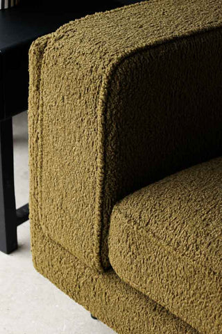 Detail image of the Olive Chunky Boucle Sofa