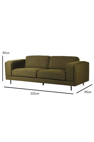 Dimension image of the Olive Chunky Boucle Sofa