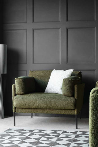 Image of the Olive Chunky Boucle Armchair