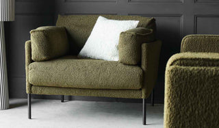 Landscape image of the Olive Chunky Boucle Armchair