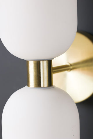 Image of the finish for the Opal Glass Double Wall Light