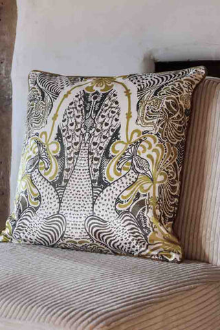 Front image of the Peacock Velvet Cushion