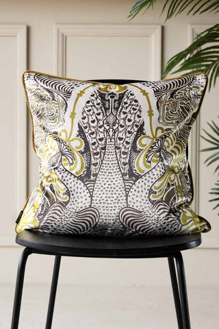 Front image of the Peacock Velvet Cushion