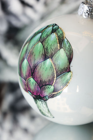 Image of the pattern on the Artichoke Bauble Christmas Tree Decoration