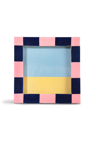 Image of the Pink Checkered Photo Frame on a white background