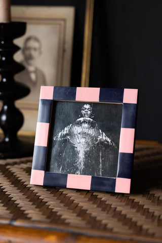 Lifestyle image of the Pink Checkered Photo Frame
