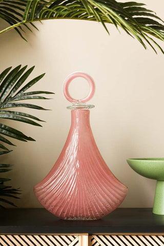Image of the Pink Glass Art Deco Decanter