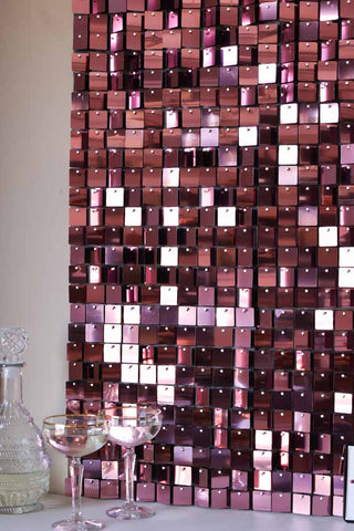 Close-up image of the Pink Sequin Wall Tiles