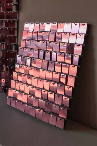 Side view of the Pink Sequin Wall Tiles
