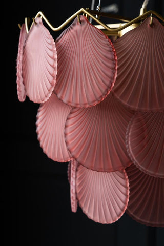 Close-up image of the Pink Shell Pendant Light