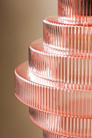 Detail image of the Pink Tiered Glass Easyfit Ceiling Shade