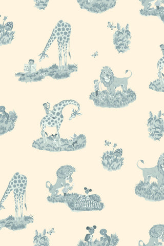 Poodle & Blonde Story Time Bluebell Wallpaper