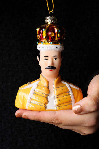 Image of the Freddie Inspired Christmas Tree Decoration in a hand. 