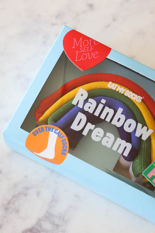 Detail image of the box for the Rainbow Dream Socks