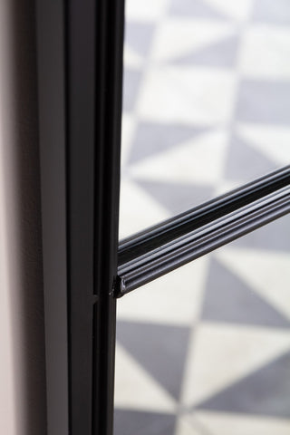 Close-up image of the frame on the Rectangular Windowpane Mirror