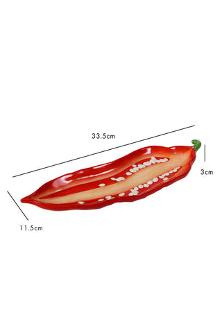 Dimension image of the Red Chilli Serving Plate
