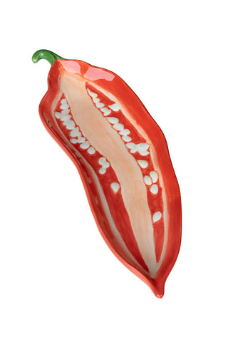 Image of the Red Chilli Serving Plate on a white background