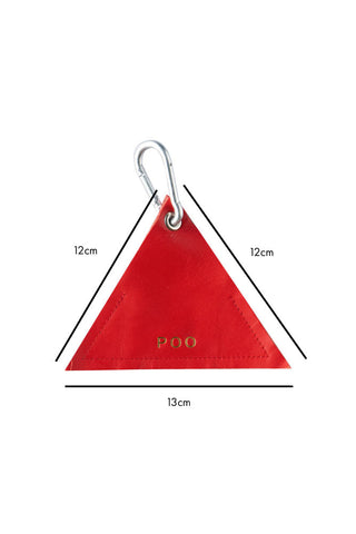 Dimension image of the Red Triangle Dog Poo Bag Pouch