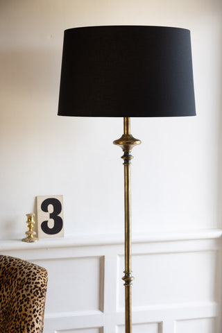 Image of the Retro Base Floor Lamp With Black Linen Shade