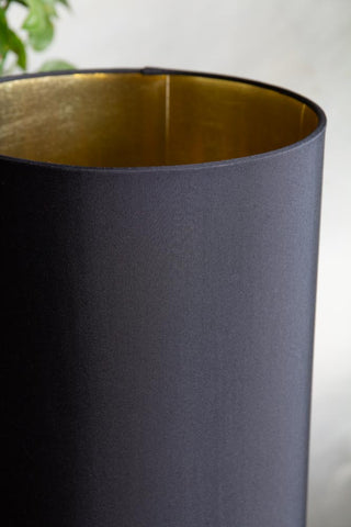 Image of the gold lining in the lamp shade with the Retro Seventies Black Table Lamp