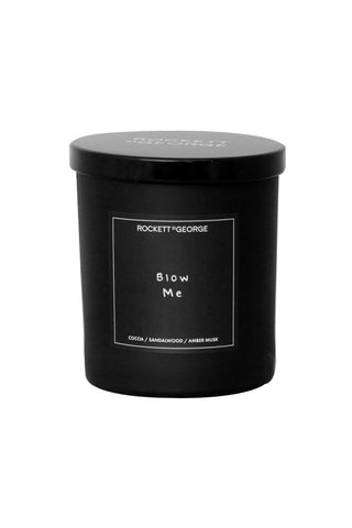 Image of the Rockett St George Black Blow Me Scented Candle on a white background