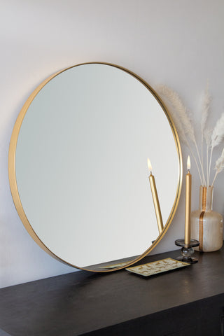 Round Gold Framed Wall Mirror - 3 Sizes Available