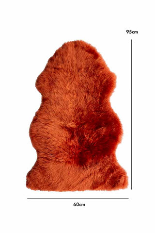 Dimension image of the Rust Sheepskin Rug