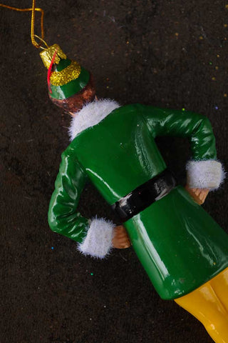 Image of the back of the Santas Helper Elf Christmas Decoration