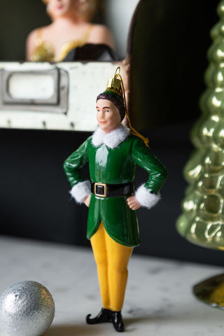 Image of the side of the Santas Helper Elf Christmas Decoration