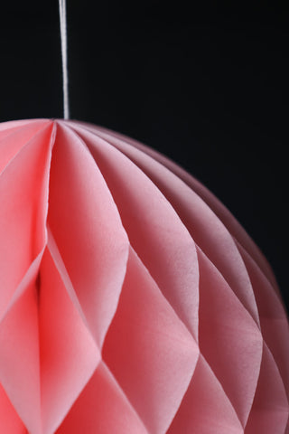 Image of the string for the Set Of 2 Baby Pink Honeycomb Ball Decorations