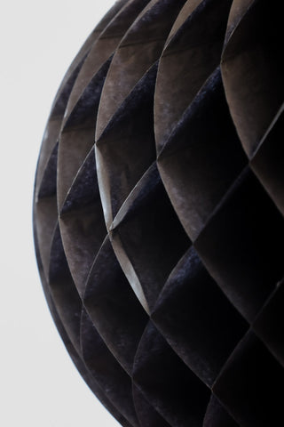 Image of the Set Of 2 Black Honeycomb Ball Decorations